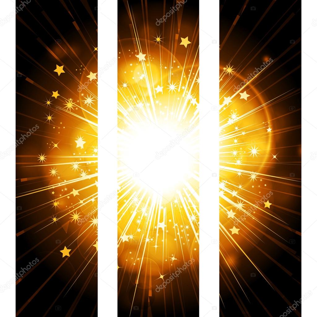 Abstract glowing star burst banner background