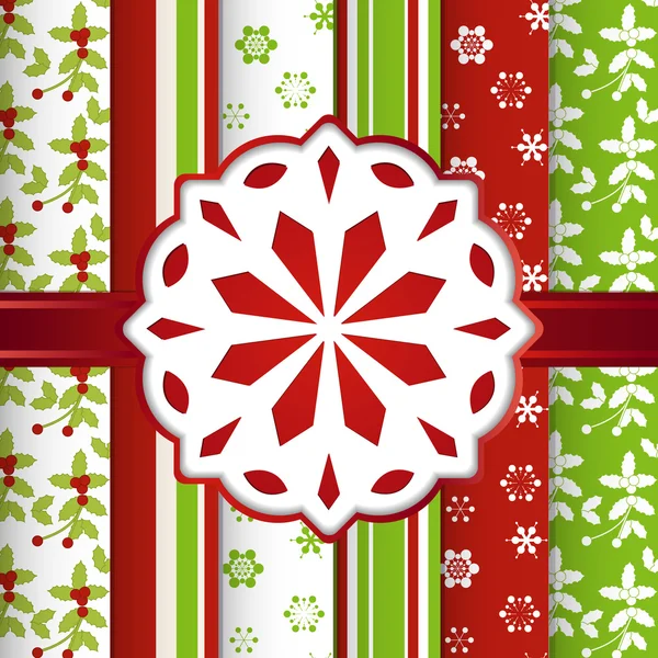 Christmas scrap book background with snowflake — Stock Vector