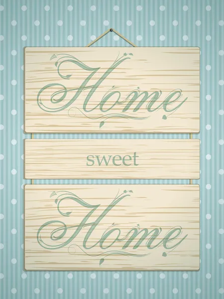 Hölzernes Home Sweet Home Schild — Stockvektor