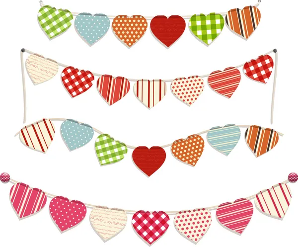 Heart bunting — Stock Vector