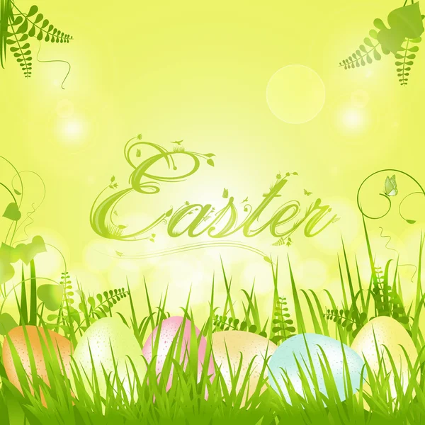 Easter background with decorative text — Stock Vector