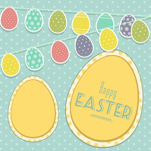 Easter vintage background with egg bunting — Stock Vector