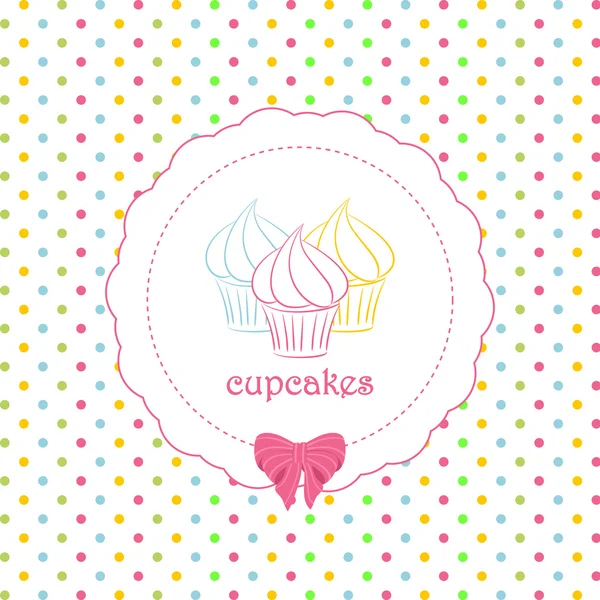 Cupcake polka dot fundo —  Vetores de Stock
