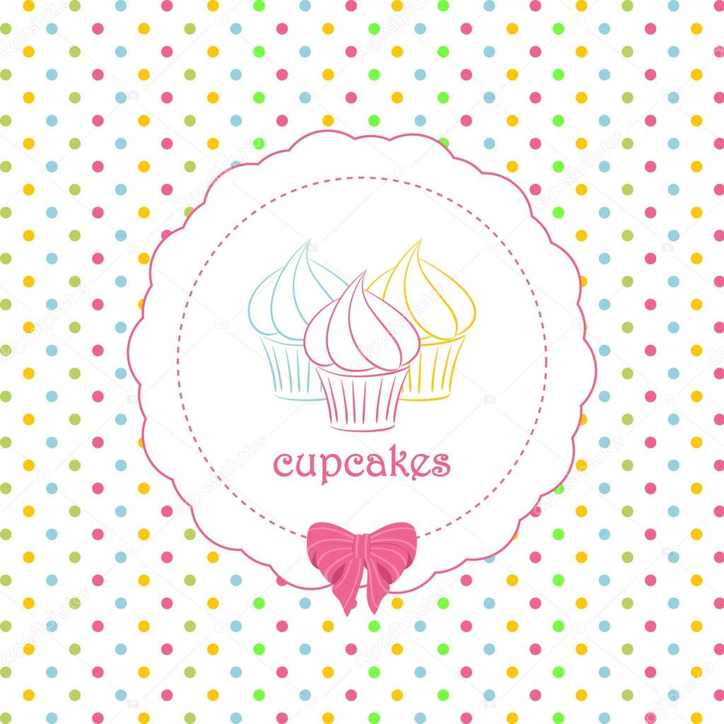 cupcake polka dot background