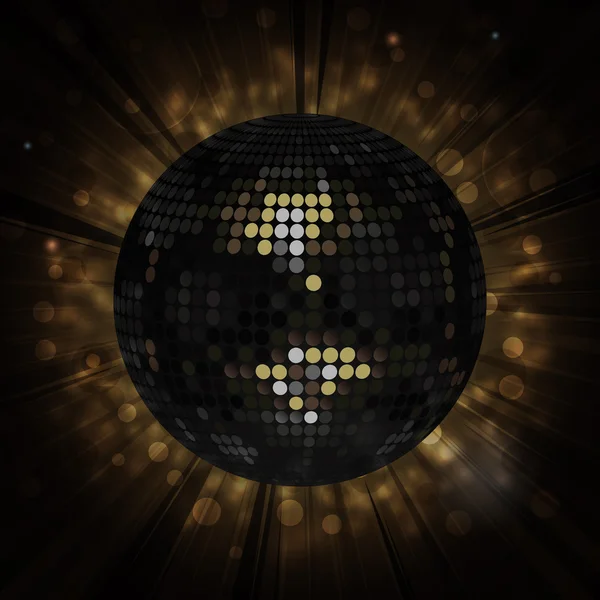 Negro disco bola fondo — Vector de stock