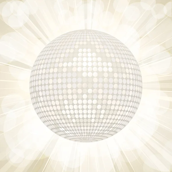 White disco ball starburst background — Stock Vector