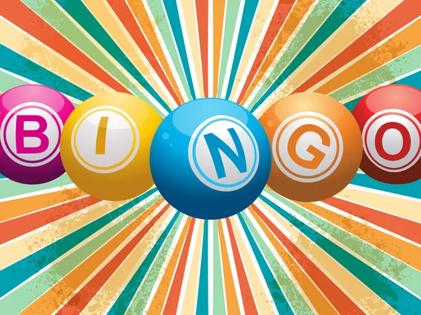 Bolas de bingo em starburst retro —  Vetores de Stock