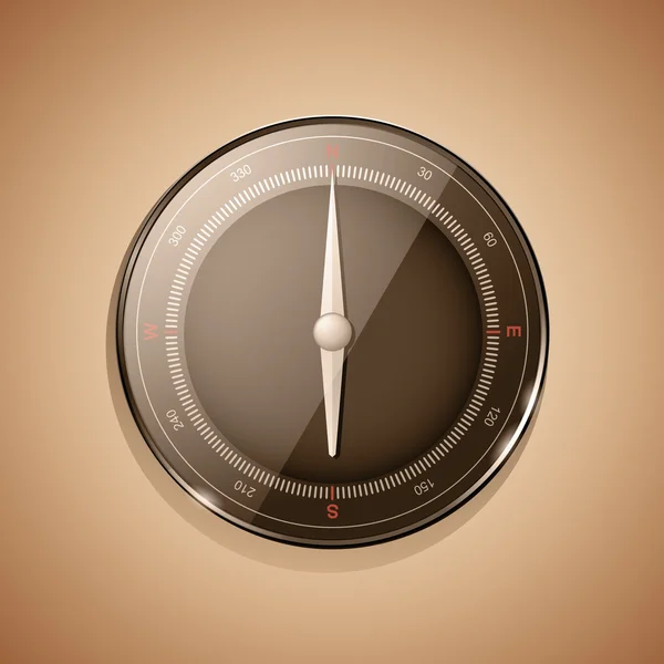 3d compass sepia — Stock Vector