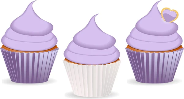 Cupcakes purple — Stock Vector
