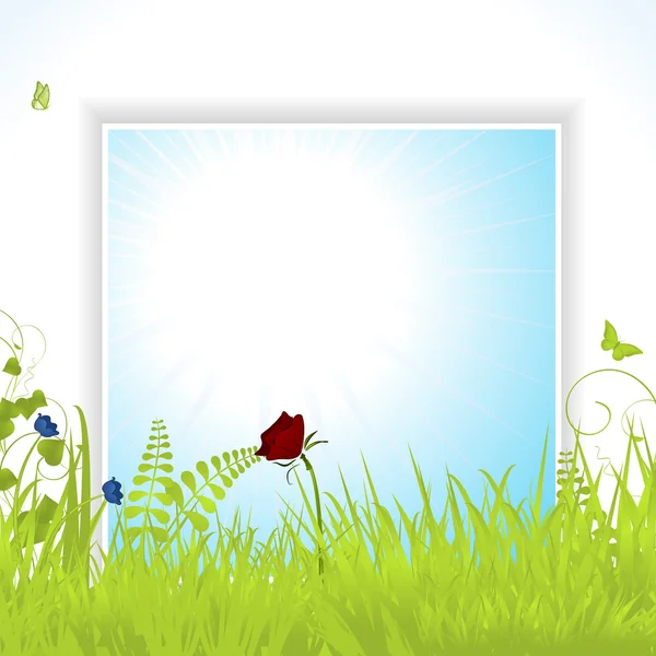 Spring background pane with flowers — Stock Vector
