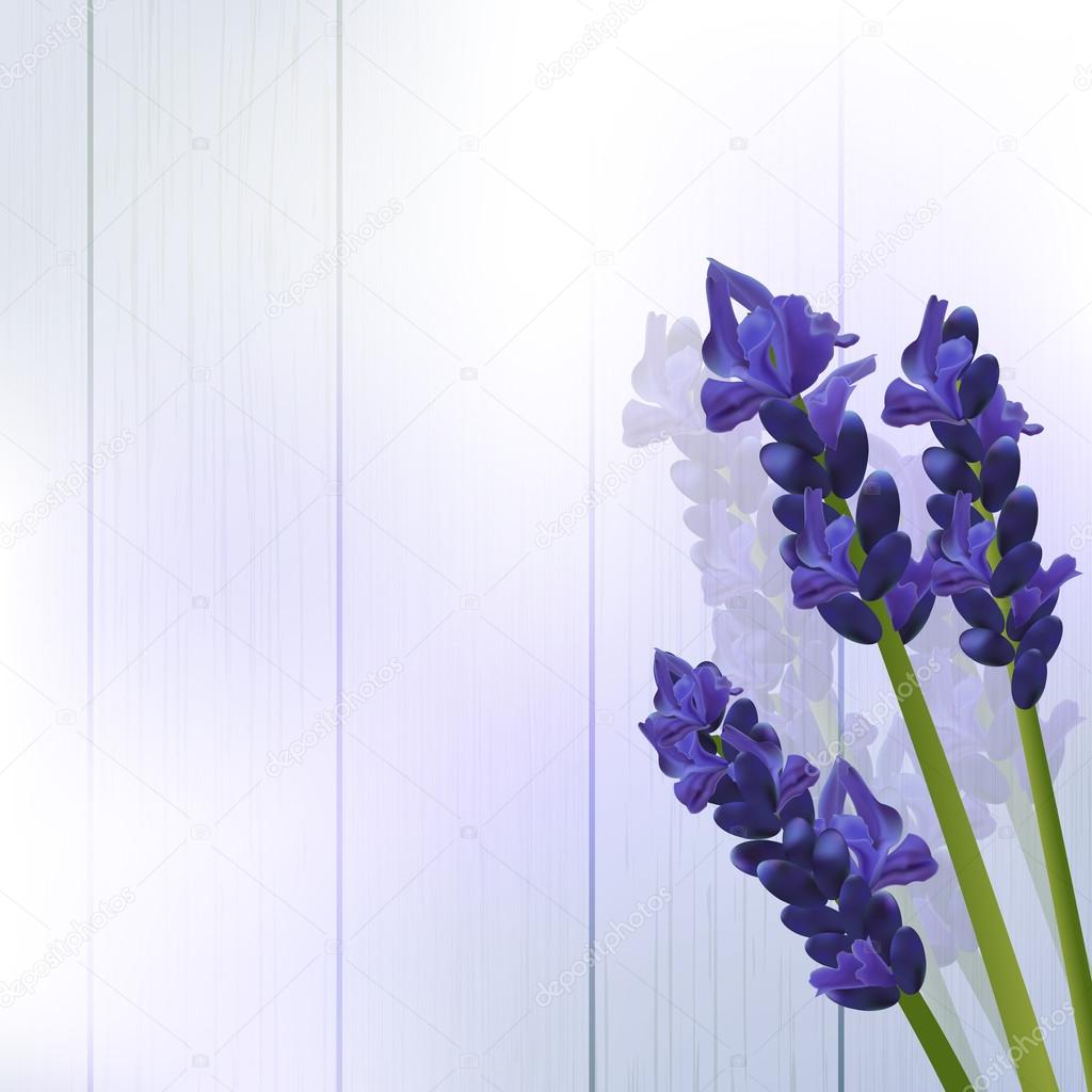 lavender flowers on wood