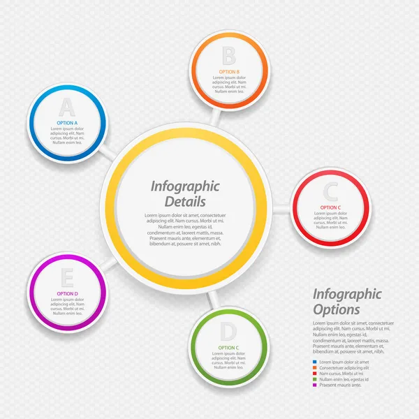 Kleurrijke infographic cirkel achtergrond — Stockvector