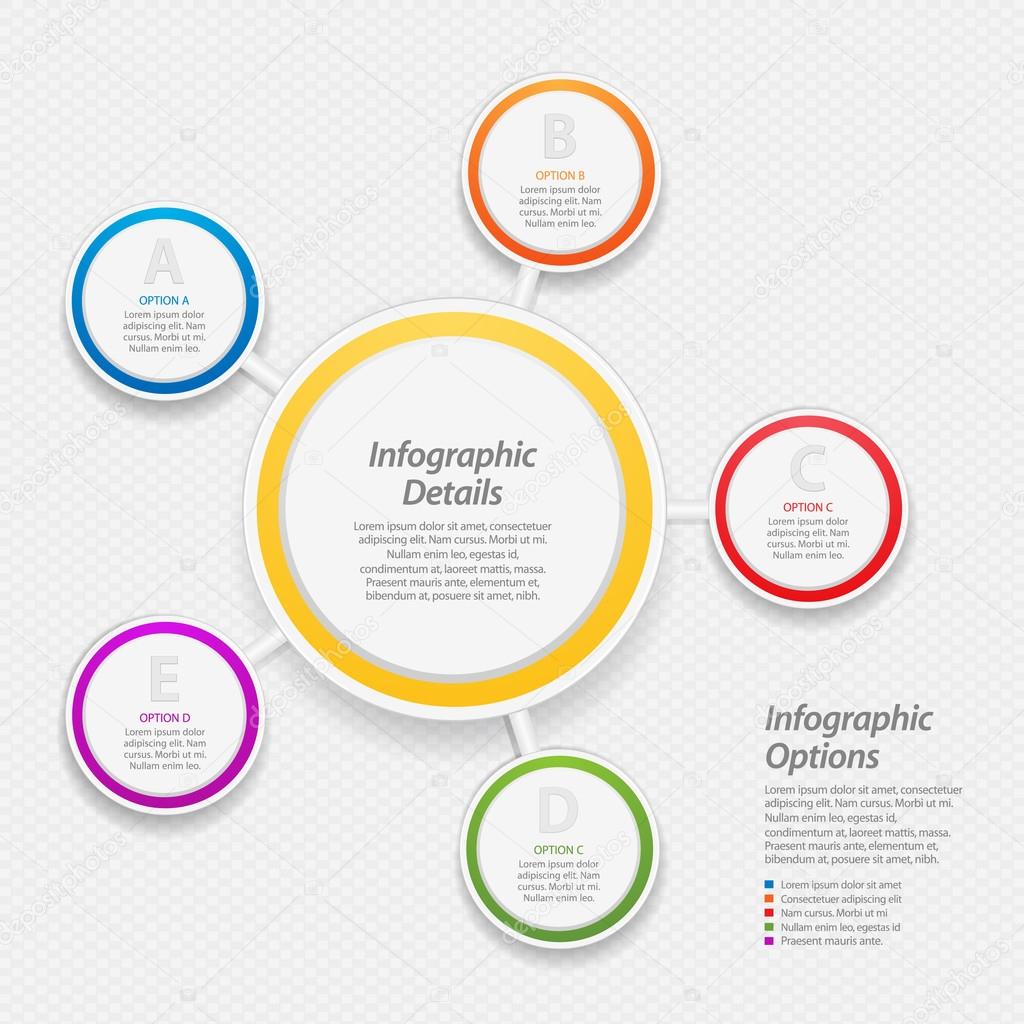 colourful infographic circle background