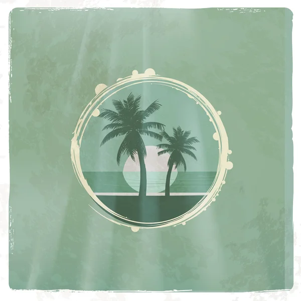 Emblème tropical rétro — Image vectorielle