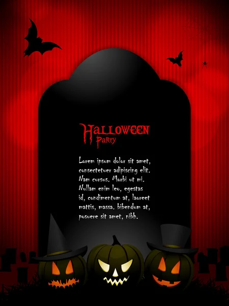 Pierre tombale d'Halloween avec un exemple de texte — Image vectorielle