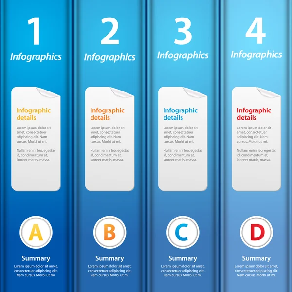 Dossiers bleus infographie — Image vectorielle