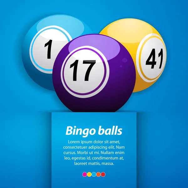 Bingo balls and sample text — Stock Vector