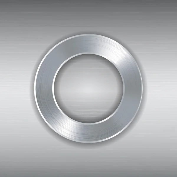 Borde circular metálico plateado — Vector de stock
