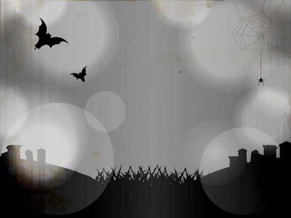 Fondo del cementerio gris de Halloween — Vector de stock