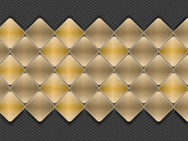 Gold gebürstete Metall-Mosaik-Platte — Stockvektor