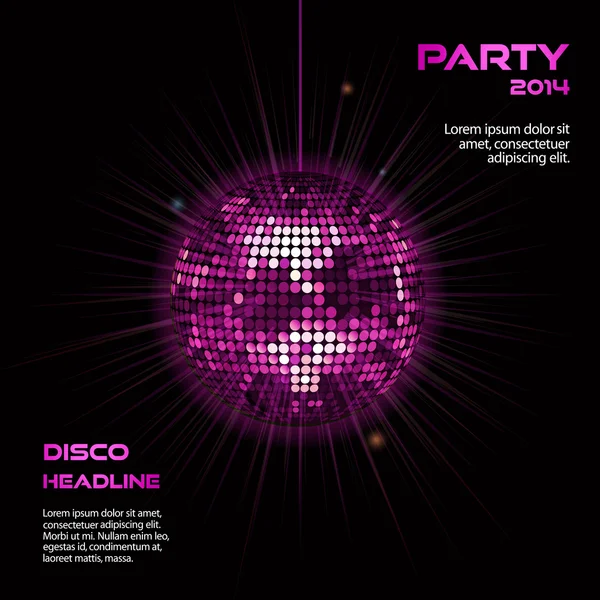 Roze disco bal partij background2 — Stockvector