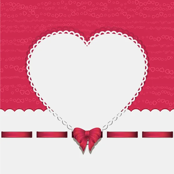 Fondo del corazón con cinta rosa2 — Vector de stock