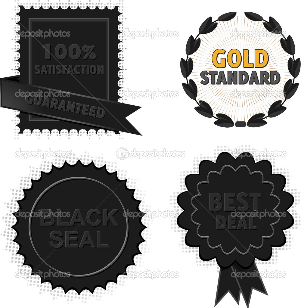 black badges and seals