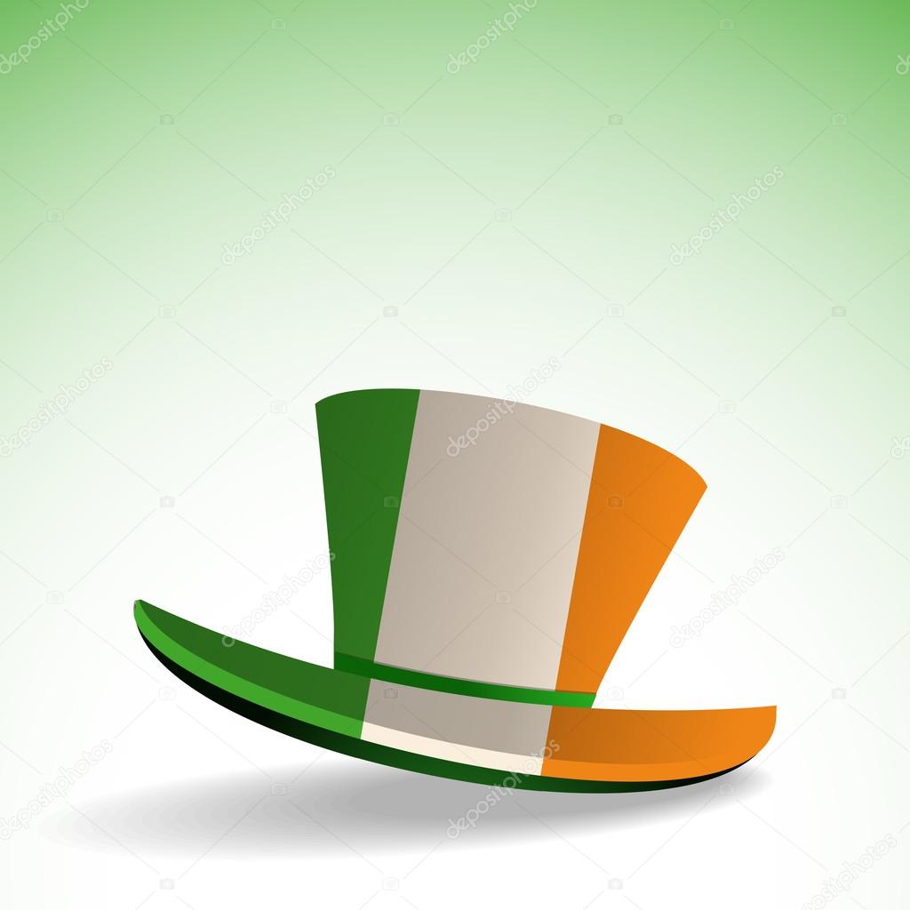 Irish hat on white and green background