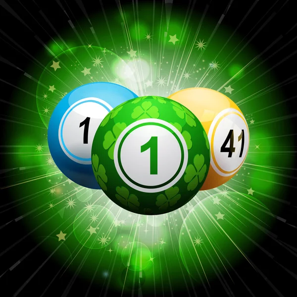 Suerte trébol bingo bola explosión en green2 — Archivo Imágenes Vectoriales