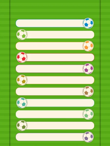 Voetbal tabellen — Stockvector