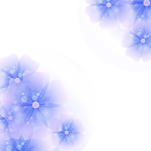 Lila virágos sarok háttér — Stock Vector