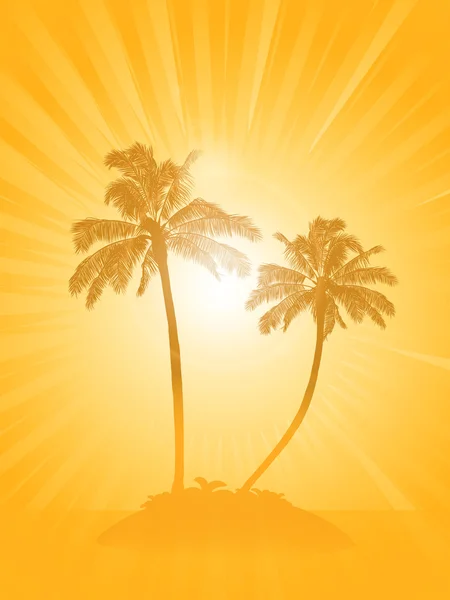 Palm tree silhouette háttér — Stock Vector