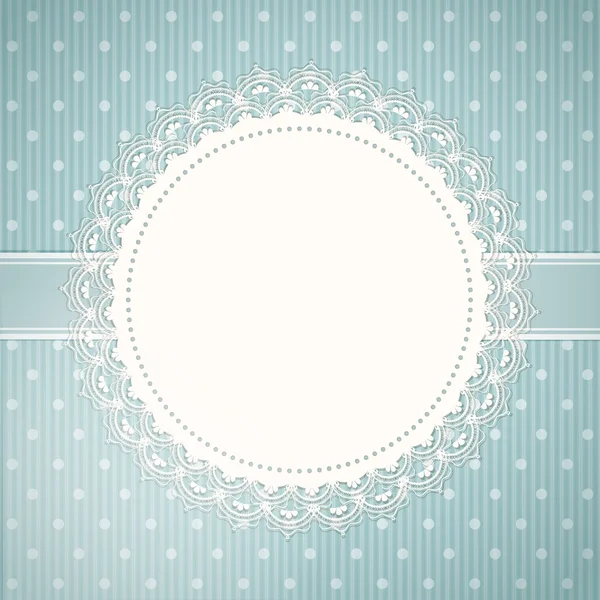 Lace doily background and blue — Stock Vector