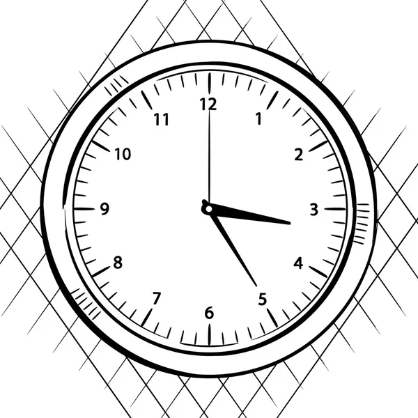 Croquis horloge murale — Image vectorielle