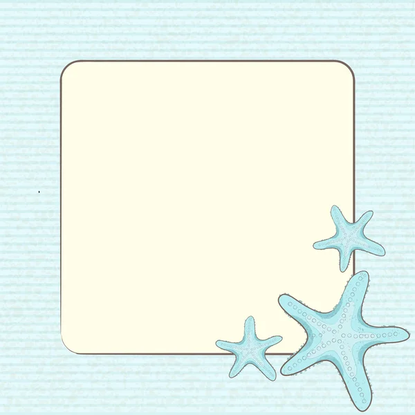 Starfis op de achtergrond van een blauwe rand — Stockvector