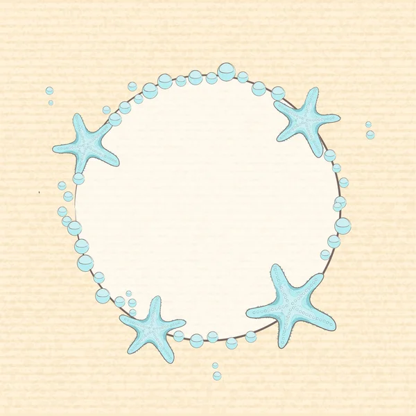Морская звезда и пузырь фона — стоковый вектор