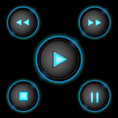 Mavi Neon kontrol düğmeleri