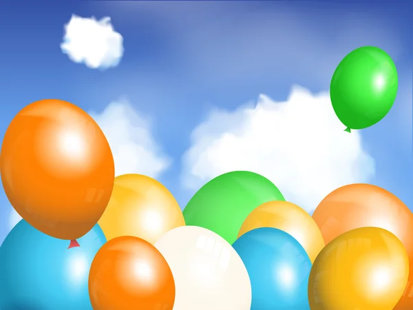 Globos flotando en el cielo — Vector de stock