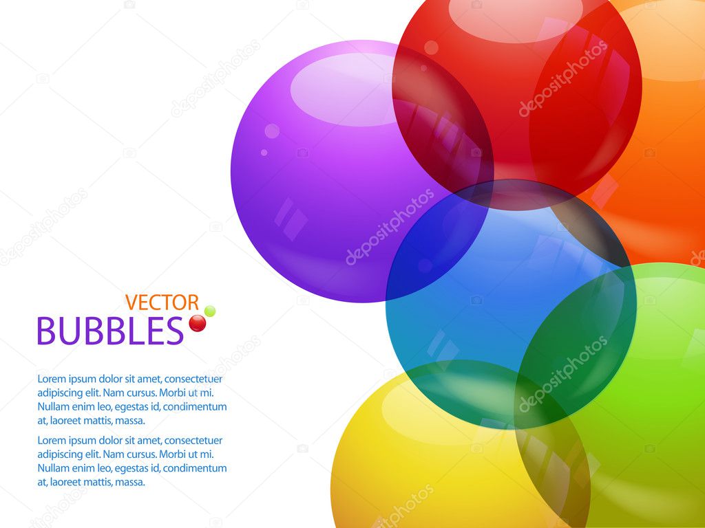 colourful bubble background landscape and text