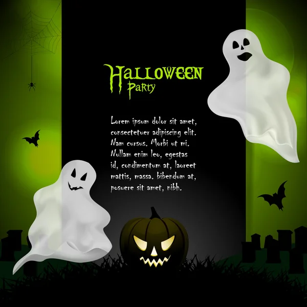 Fond fantôme Halloween avec un exemple de texte — Image vectorielle