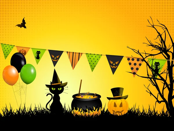 Vetor de fundo Halloween —  Vetores de Stock