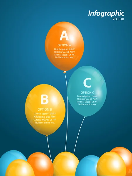 Luftballon-Infografik — Stockvektor