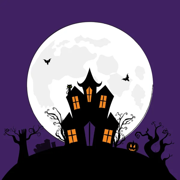 Spooky Halloween house — Stok Vektör