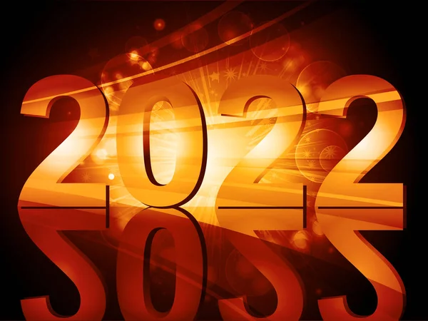 2022 Νέο Έτος Λάμπει Φόντο Ρίγες Αντανάκλασης Ημερομηνία Και Αστέρια Royalty Free Διανύσματα Αρχείου