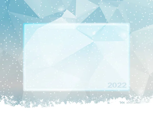 Zimowy Lód Śnieg Tło Kopia Przestrzeń 2022 Numerze Tekstu Grafika Wektorowa