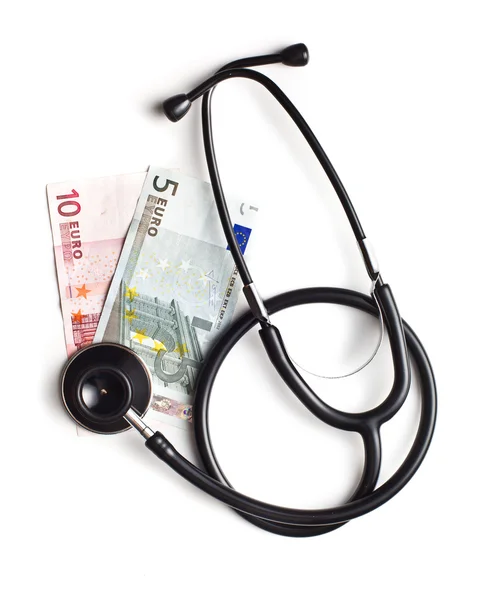 Stethoscope and euro currency — Stock Photo, Image