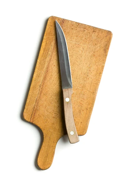 Kök skärbräda med kniv — Stockfoto