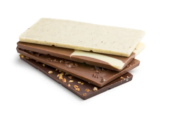 Pila de varias barras de chocolate — Foto de Stock
