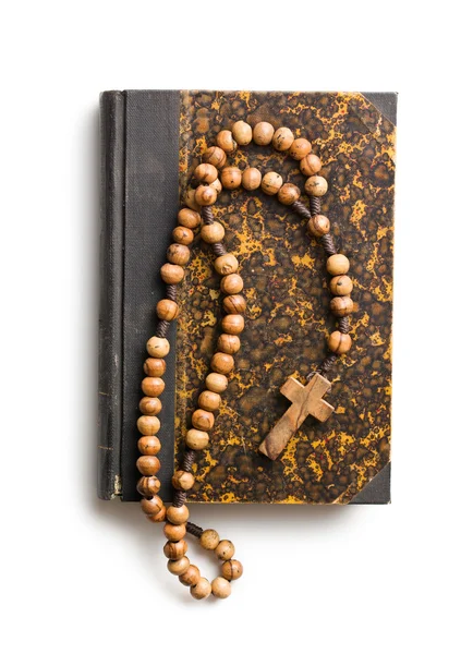 Holy bible and rosary beads — Stock Photo, Image