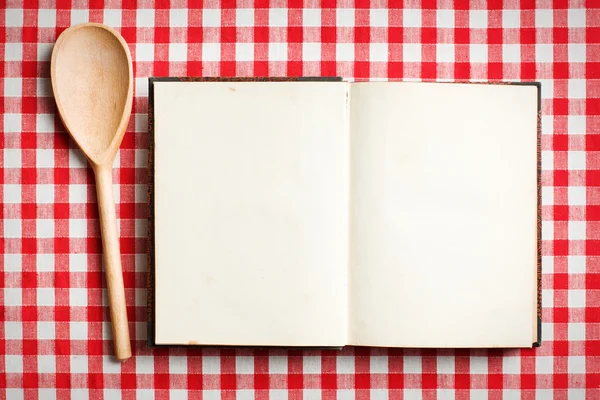 Open old recipe book Stock Photo